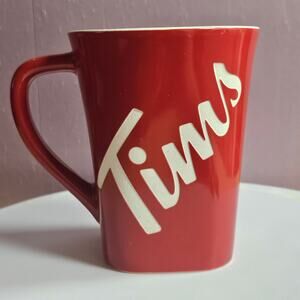 Pair NEW 2018 Collectible TIMS Tim Hortons Red Mugs LTD Edition Etched Coffee